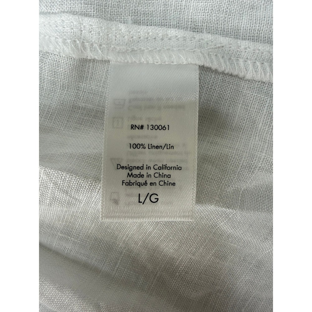 L*Space Sundown Top White 100% Linen Cowrie Shell Tie Front Large NEW MSRP 110 - Picture 5 of 9